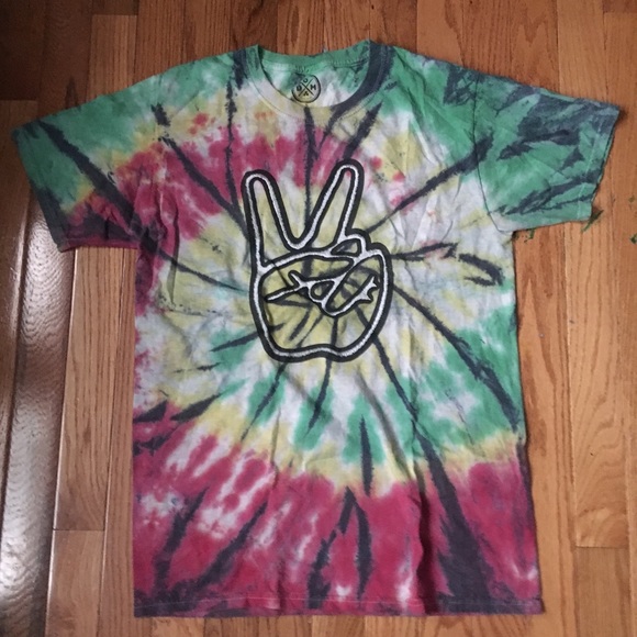DOM Other - Rasta tie dye peace sign hippie shirt